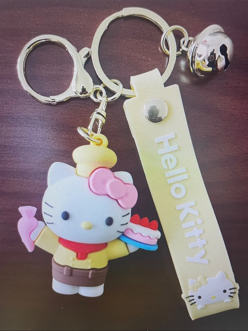 Hello Kitty Yellow & Pink Silicone I Keychain